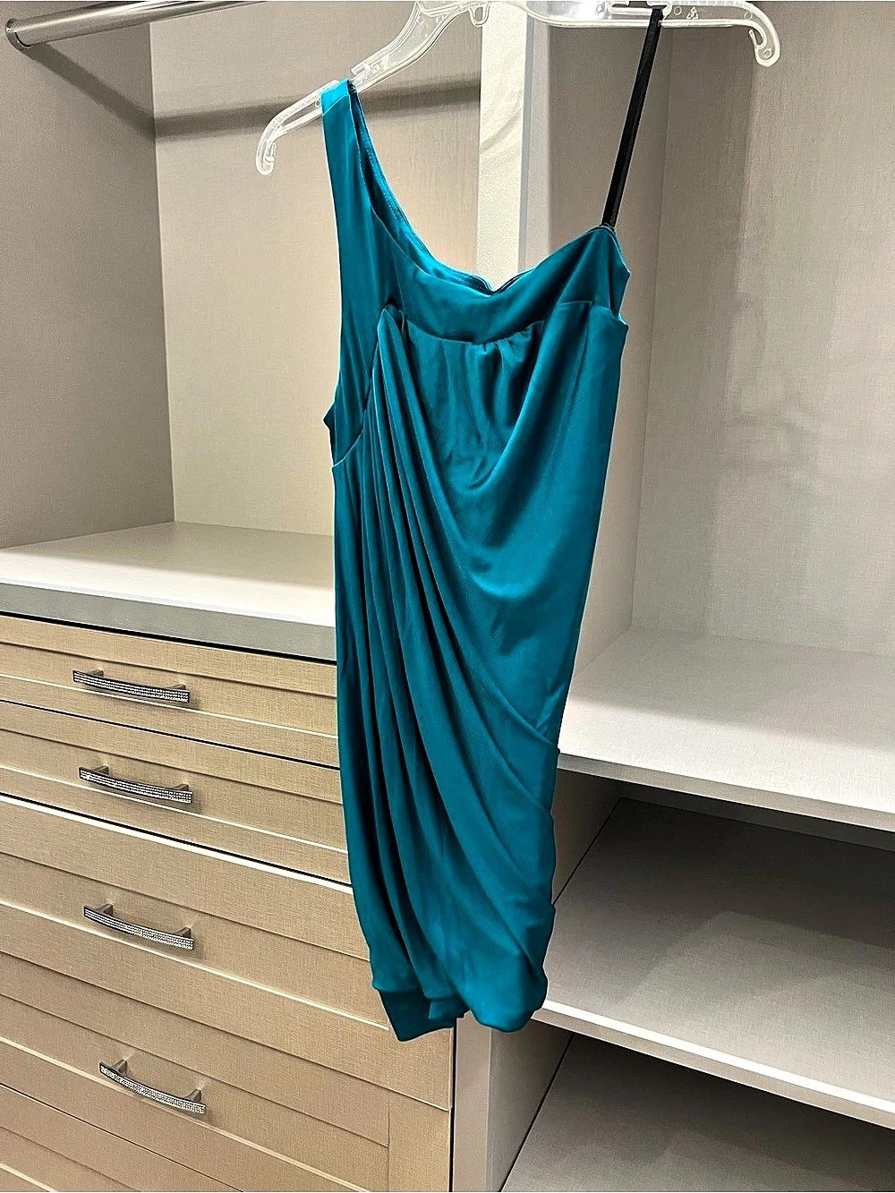 Blue Draped Maxi Dress Like New